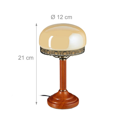 Galda lampa antīkā stilā bēšā krāsā
