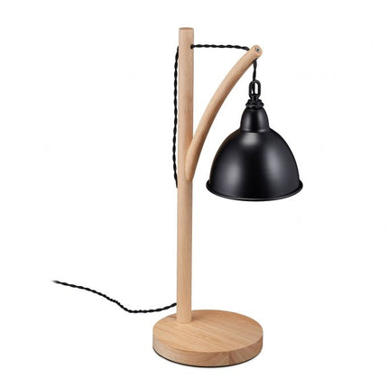 Galda lampa no koka un metāla