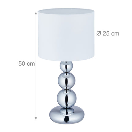 Galda lampa ar bumbiņām sudraba krāsā
