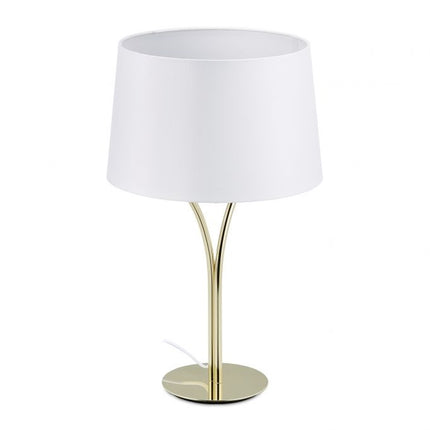 Galda lampa ar auduma abažūru