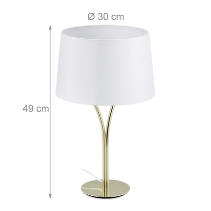 Galda lampa ar auduma abažūru