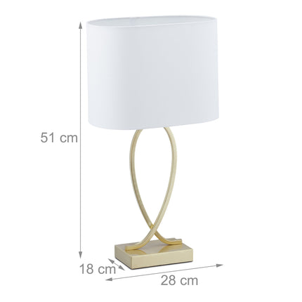 Galda lampa ar auduma abažūru zelta krāsā