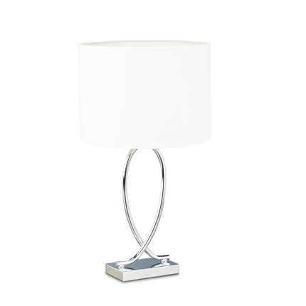Galda lampa ar sudraba auduma abažūru
