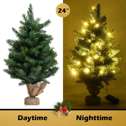 Mākslīgā Ziemassvētku eglīte uz galda, 61 cm, 35 LED, taimeris