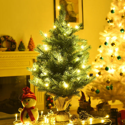 Mākslīgā Ziemassvētku eglīte uz galda, 61 cm, 35 LED, taimeris