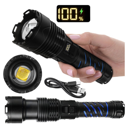 Taktiskais LED lukturītis 1500lm, uzlādējams, ūdensizturīgs
