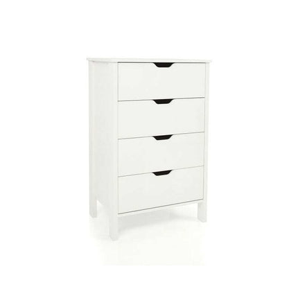 Tall 4-Drawer Storage Dresser with Anti-Tipping Kits, White, 60 x 40 x 95 cm