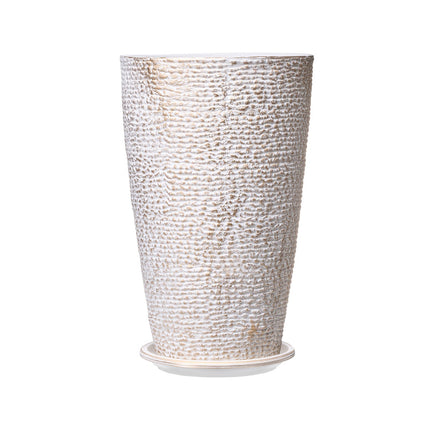 Tall Outdoor Planters Set of 2, 21-Inch Round, Drainage