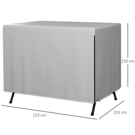 Brezents dārza mēbelēm, ūdensizturīgs un UV staru aizsardzības pārklājs, taisnstūrveida, PE, pelēks, 215x155x150 cm