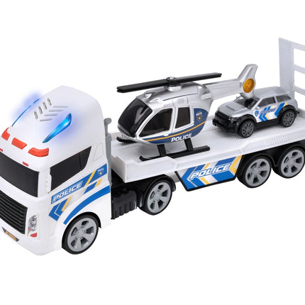 Teamsterz rotaļu komplekts Policijas helikoptera transportieris ar gaismu un skaņu, vidēja izmēra