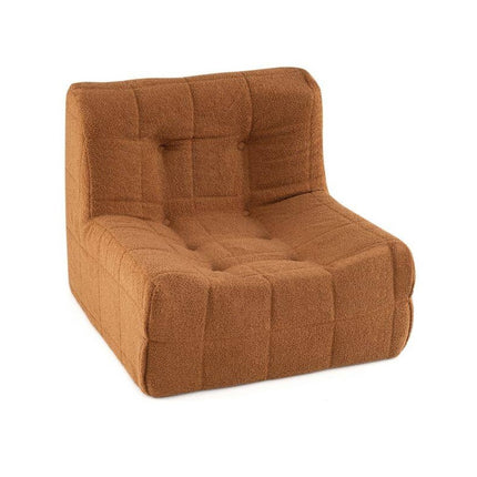 Teddy Plush Floor Sofa Beanbag with One-Piece Foam, Brown, Max 150 kg