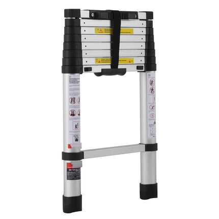 Telescoping Ladder, 8.5 ft, Aluminum, 375 lb Capacity, Non-Slip Feet