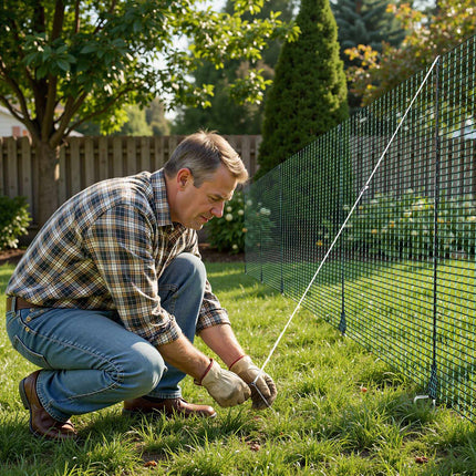 Temporary Fence With Posts, 0.9 x 15 m Plastic Mesh