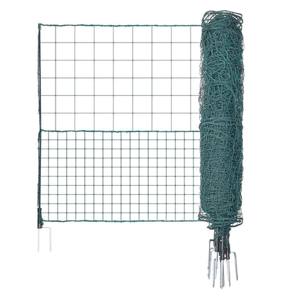 Temporary Plastic Mesh Fence with Posts, 1.05 x 25 m