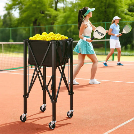 Tennis Ball Hopper Cart, 120-Ball, Foldable, Wheeled