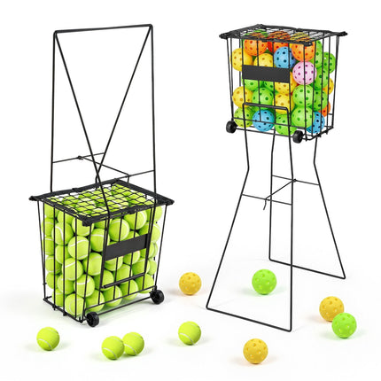 Tennis Ball Hopper Cart, 75-Ball Capacity, Wheels
