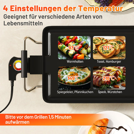 Teppanjaki grils 1800 W, nepiedegošs pārklājums, regulējama temperatūra, 100 cm
