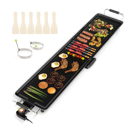 Teppanjaki grils 1800 W, nepiedegošs pārklājums, regulējama temperatūra, 100 cm