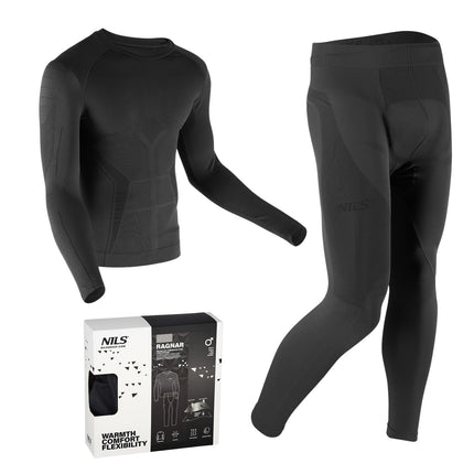 Termoaktīvs vīriešu apakšveļas komplekts, melns, L/XL