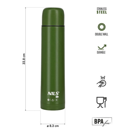Termoss 1000 ml zaļš - izolēta ceļojumu kolba