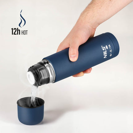 Termoss 500 ml, zils, ideāli piemērots ceļojumiem