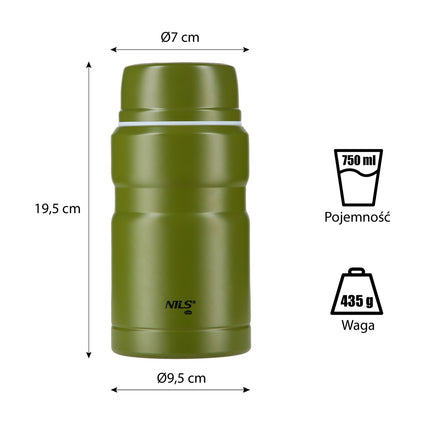 Termosu komplekts 750ml - izolēts nerūsējošais tērauds