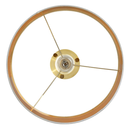 Trīs kāju grīdas lampa baltā un zelta krāsā