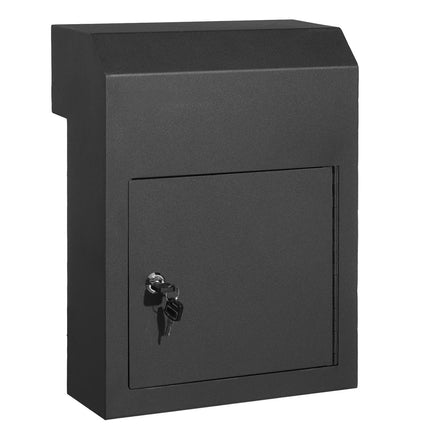 Through-The-Door Key Drop Box, Steel Lock, Black