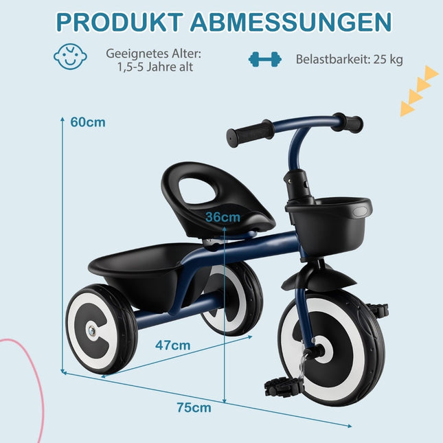 Mazuļu līdzsvara velosipēds ar regulējamu sēdekli un 2 groziem, zils