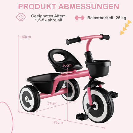 Bērnu līdzsvara velosipēds ar regulējamu sēdekli, diviem groziem, rozā