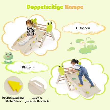 Kāpšanas komplekts mazulim ar slidkalniņu, arku un rampu - dabīgs koks