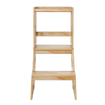 Toddler Learning Tower Step Stool, Pine Wood, Safety Rail