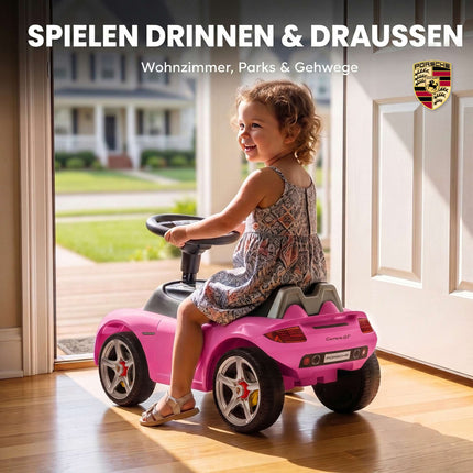 Mazuļu braucamā automašīna ar gaismām un skaņām, rozā, 18–36 mēneši