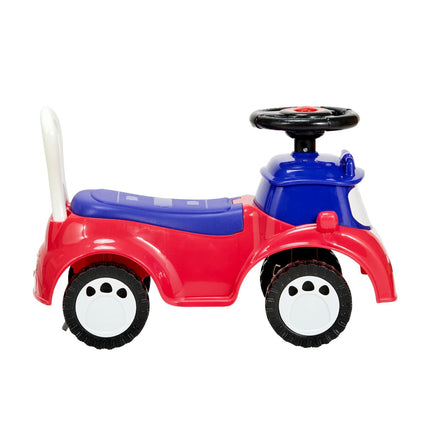 Toddler Ride-On Push Car with Music, Storage, Red