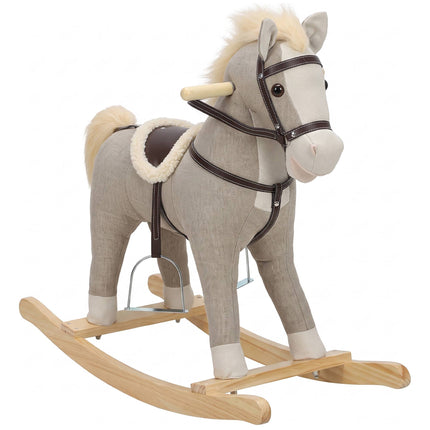 Toddler Rocking Horse with Sounds and Safety Handles, 12–36 Months, Grey