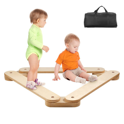 Toddler Wooden Balance Beam Set, 3-Piece Montessori