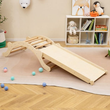 Koka kāpšanas arka mazulim, 3 vienā rampa un paklājiņš
