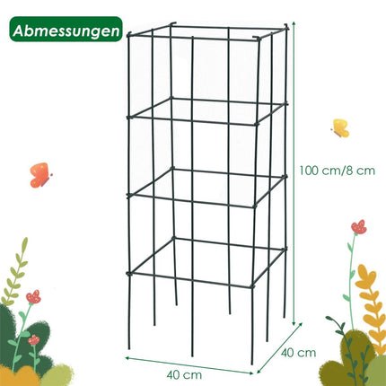 Tomātu augu atbalsta būru komplekts, metāla rāmis, 100 cm, 4 gab. iepakojumā
