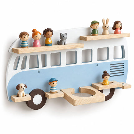 Toniebox Wall Shelf in Bus Design for Up to 25 Tonies, Magnetic, Blue