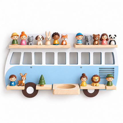 Toniebox Wall Shelf in Bus Design for Up to 25 Tonies, Magnetic, Blue