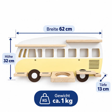 Toniebox Wall Shelf in Bus Design for Up to 25 Tonies, Magnetic, Yellow