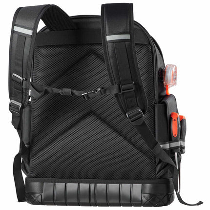 Tool Backpack, 64 Pockets, Laptop Compartment, Molded Base