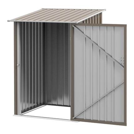 Tērauda instrumentu šķūnis, 0,92 m², dārza skapis ar nojumi, slēdzams, dārza šķūnis, 100 x 103 x 160 cm, brūns