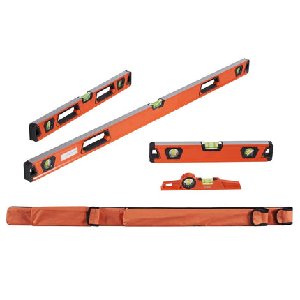 Torpedo Level Set, 48 24 16 10 in, 3 Vial