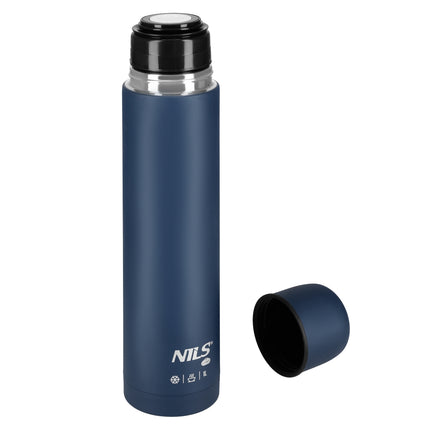 Tūrisma termoss 1000 ml, zils, izolēts termoss