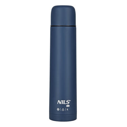 Tūrisma termoss 1000 ml, zils, izolēts termoss