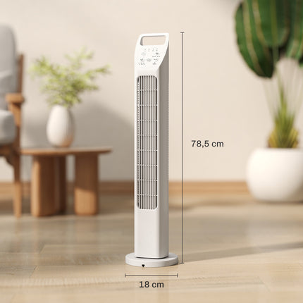 Torņa ventilators ar tālvadības pulti, 3 ātrumi, 3 režīmi, taimeris