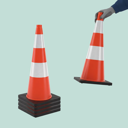 Ceļa konuss 90 cm, izturīgs, atstarojošas svītras