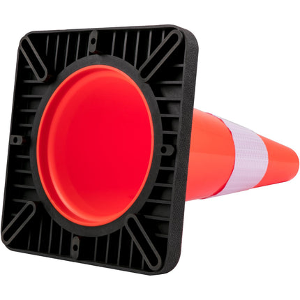 Traffic Cones, 18 In, 5-Pack PVC, Reflective, Weighted Base