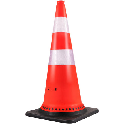 Traffic Cones, 8-Pack 30-Inch PVC Reflective Weighted Base